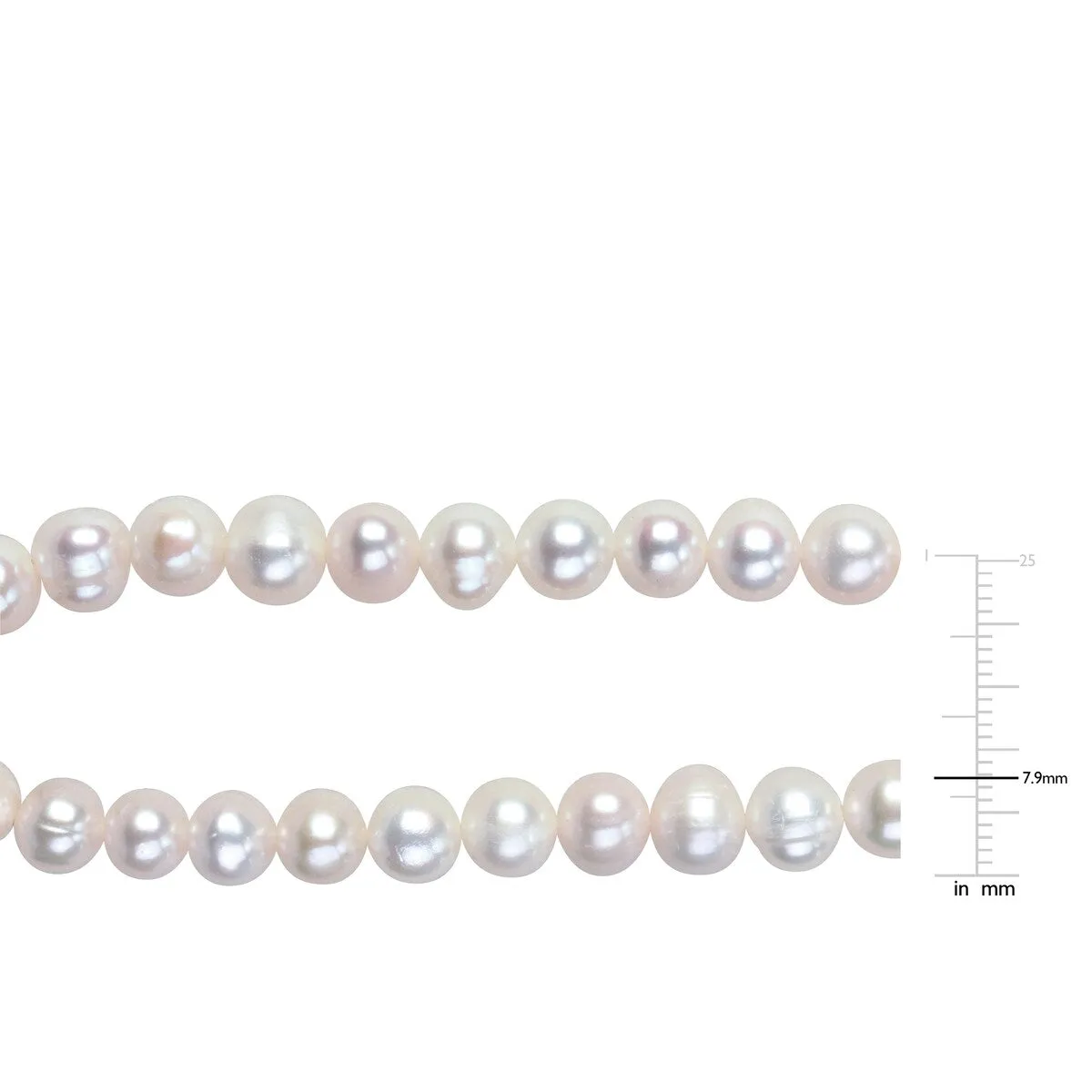 Sofia B. 7-8mm Cultured Freshwater Pearl Necklace and Elastic Bracelet Set Goldtone Clasp sold by Zulily product image thumbnail 2