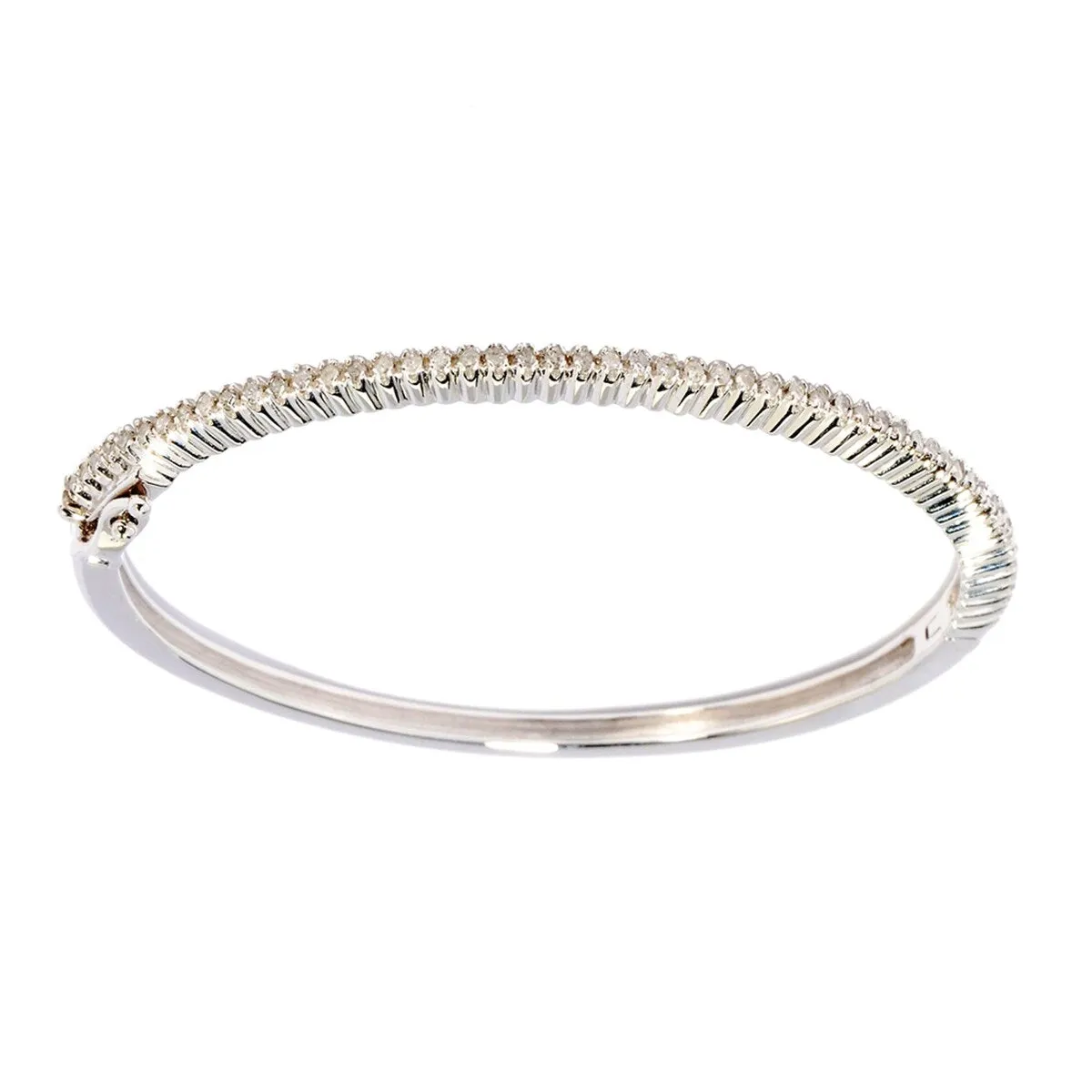 Sterling Silver 0.50 CTTW Real White Diamond Bangle Bracelet sold by Zulily product image thumbnail 2