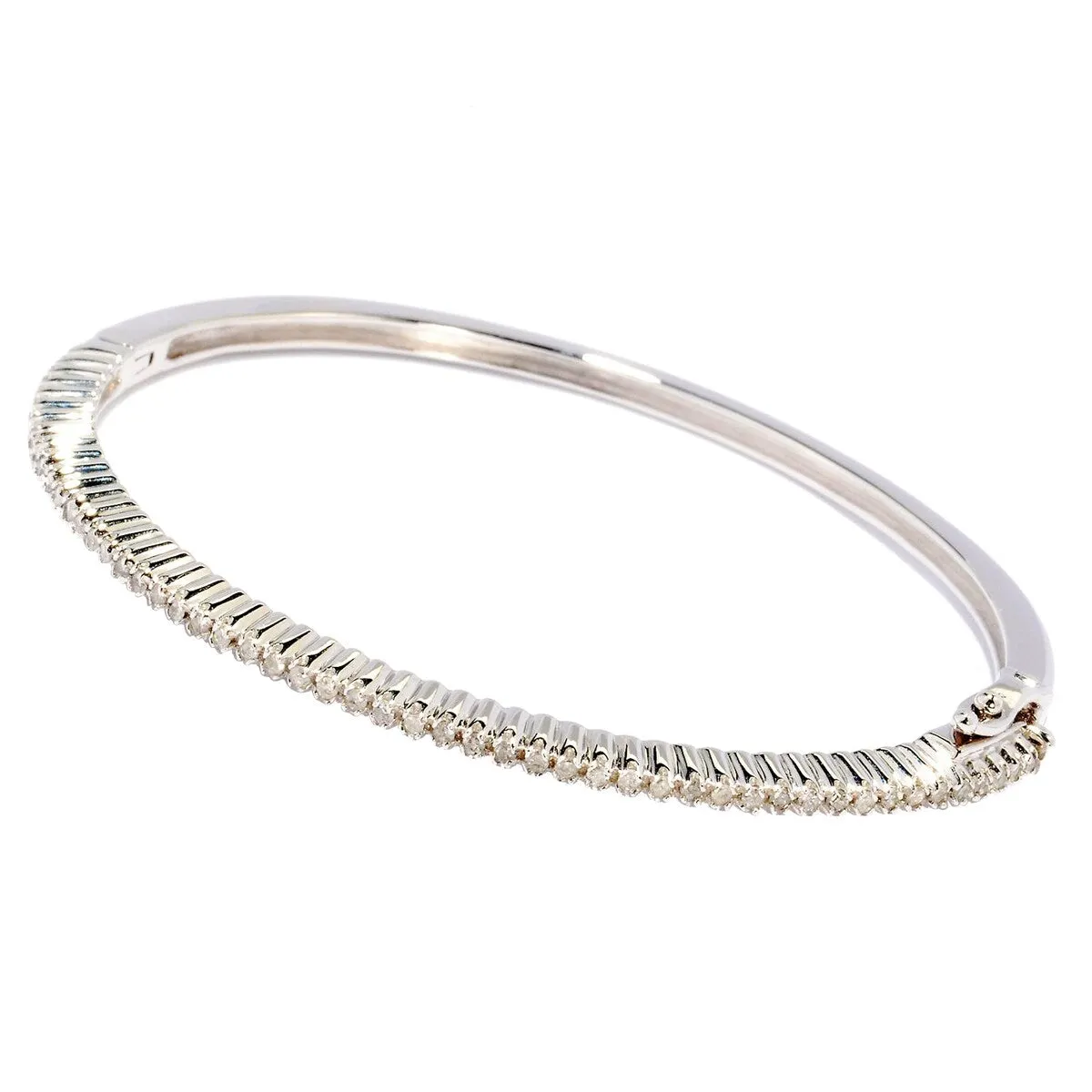 Sterling Silver 0.50 CTTW Real White Diamond Bangle Bracelet sold by Zulily