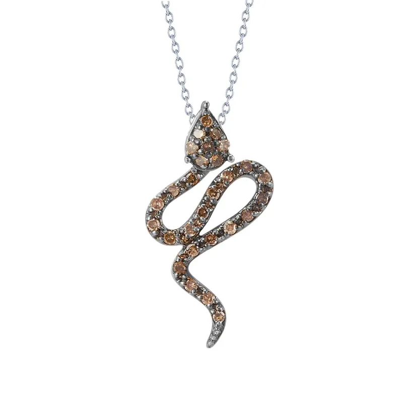 Sterling Silver 0.25 CTTW Champagne Diamond Animal Pendant sold by Zulily