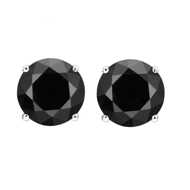 Sterling Silver 2.50 CTTW Natural Black Diamond Stud Earrings sold by Zulily