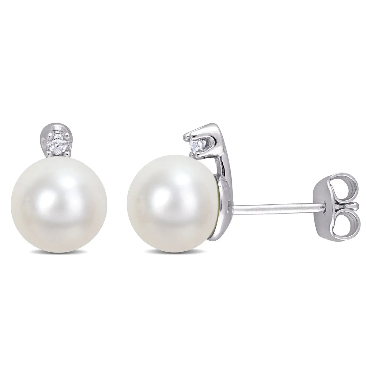 Sofia B. 8mm Cultured Freshwater Pearl and Diamond Accent Stud Earrings Sterling Silver sold by Zulily