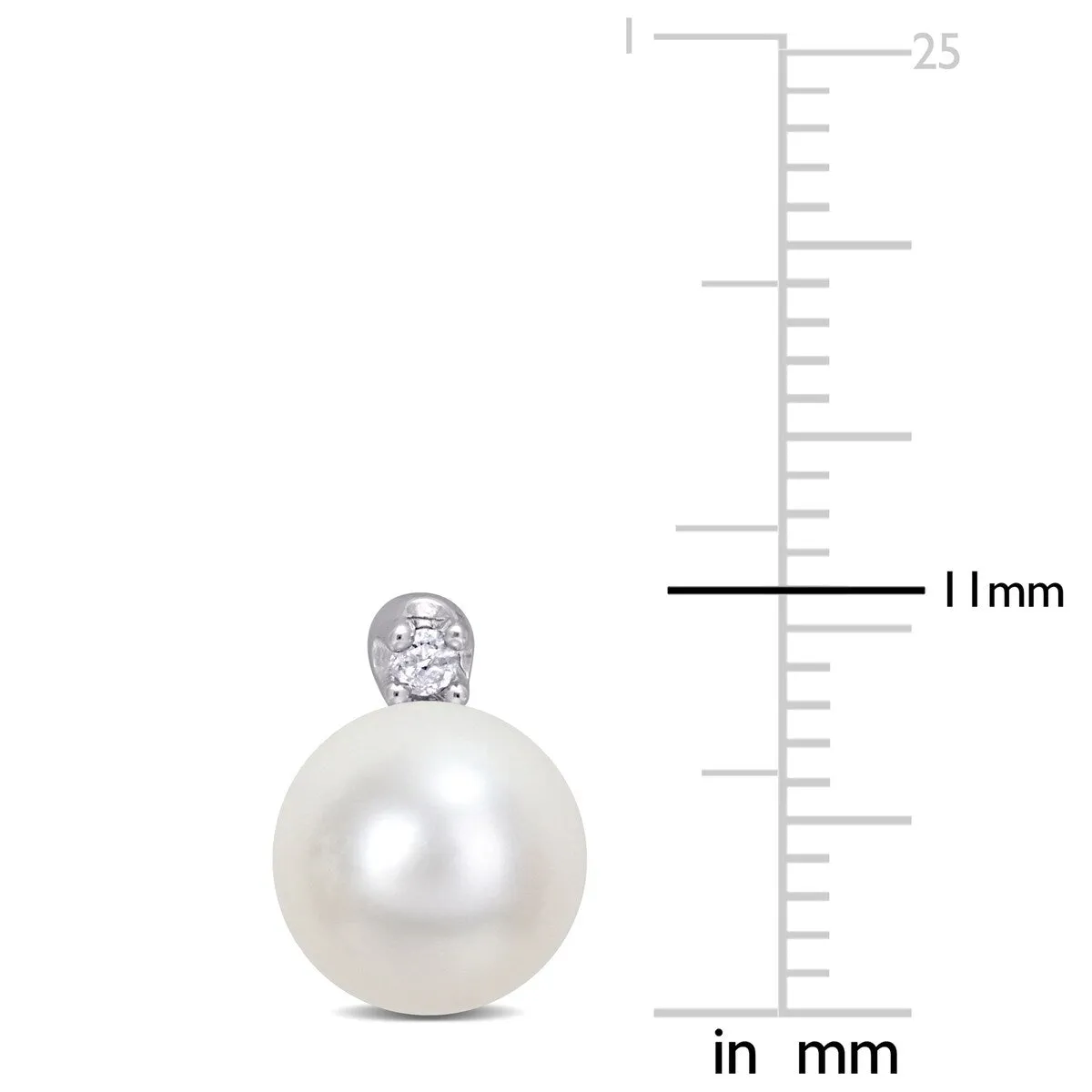 Sofia B. 8mm Cultured Freshwater Pearl and Diamond Accent Stud Earrings Sterling Silver sold by Zulily product image thumbnail 2