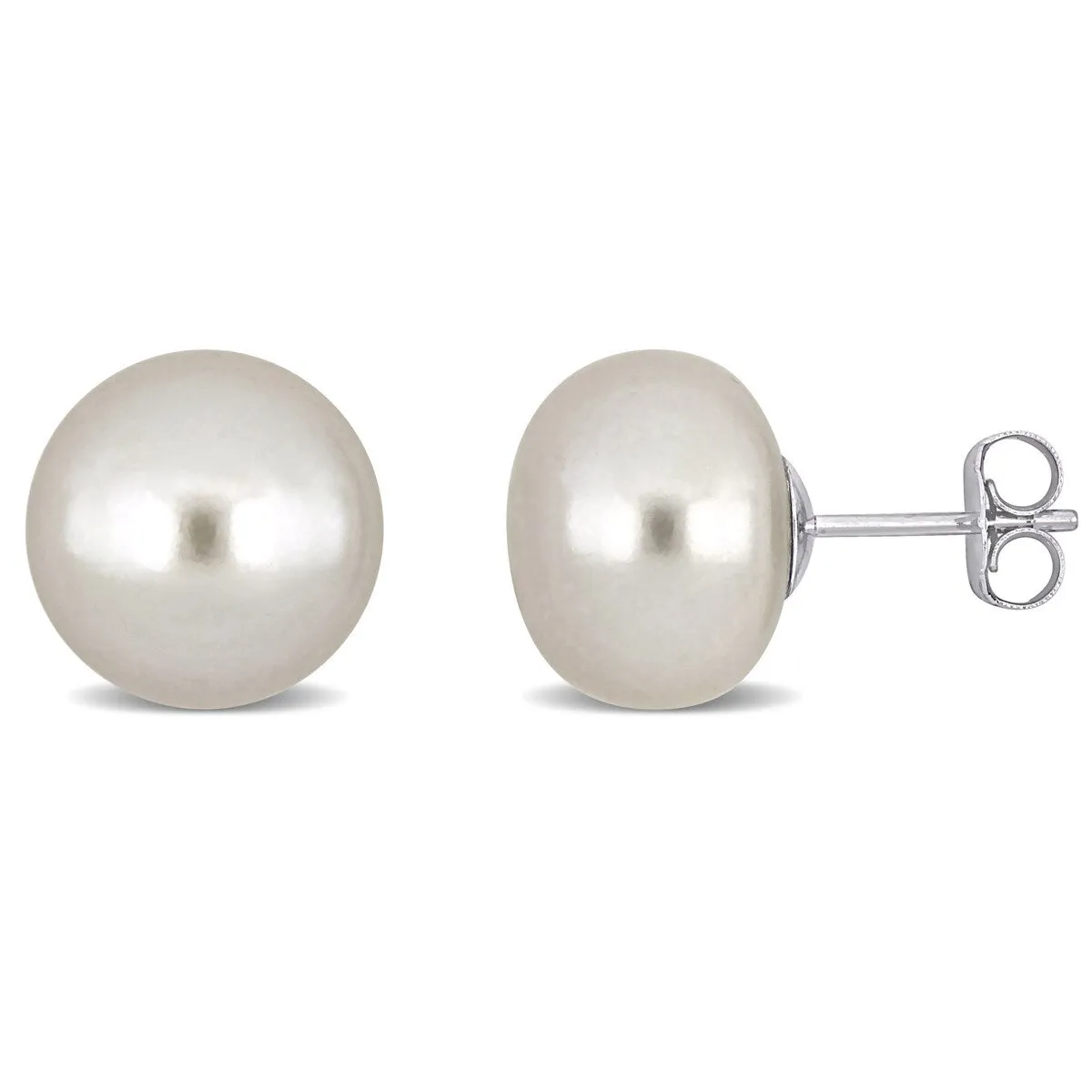 Sofia B. 12mm Cultured Freshwater Button Pearl Earrings 14k White Gold sold by Zulily