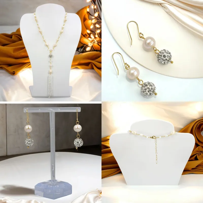 Set of 2pcs Cultured Pearl Tassel Lariat Necklace and Matching Earrings sold by Zulily