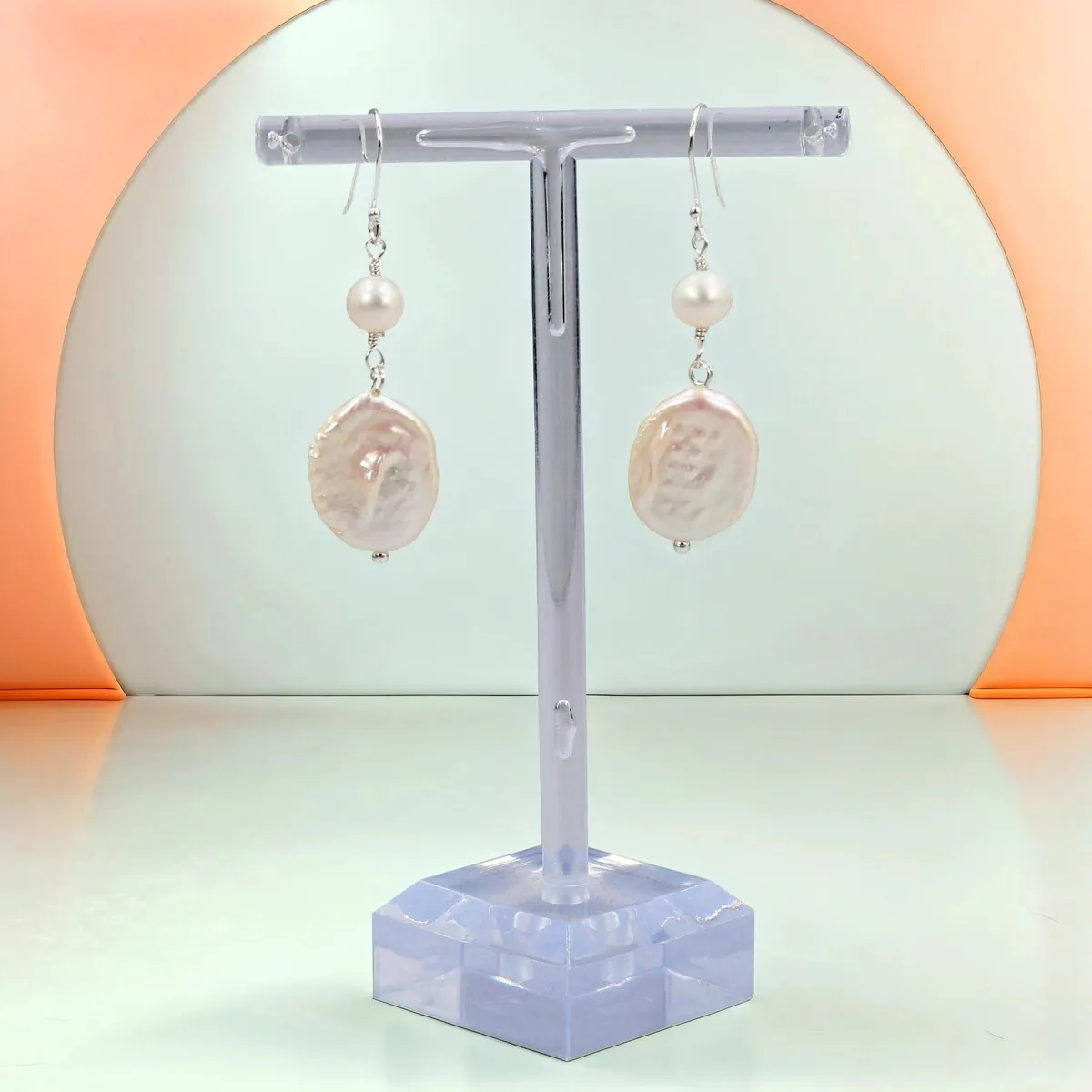 Set of 2pcs Matching Earrings and Single-Strand Necklace with Potato-Shaped and Coin-Shaped Pearls sold by Zulily product image thumbnail 3