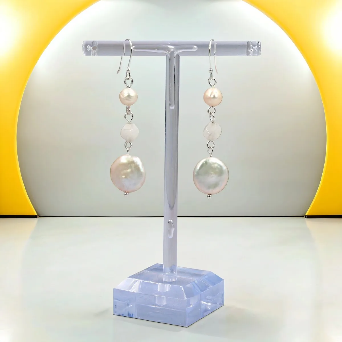 Set of 2pcs Moonstone and Freshwater Pearls Necklace with Matching Earrings sold by Zulily product image thumbnail 4