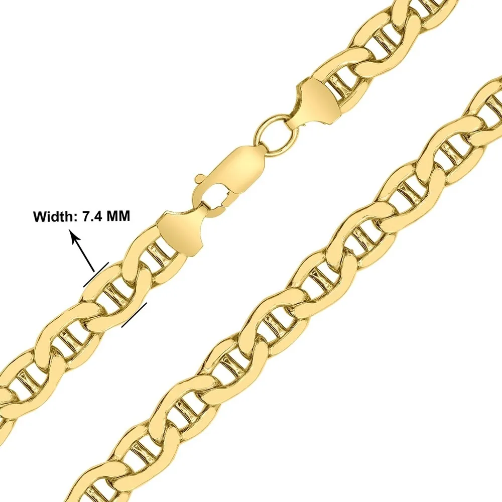 14K Yellow Gold Filled 7.4MM Mariner Link Chain with Lobster Clasp - 30 Inch sold by Zulily product image thumbnail 2