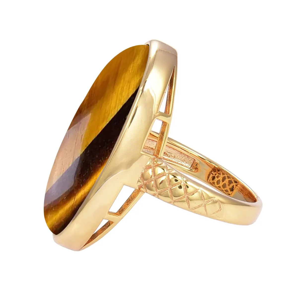 Gold Over Sterling Silver Tiger Eye Vintage Ring sold by Zulily product image thumbnail 2