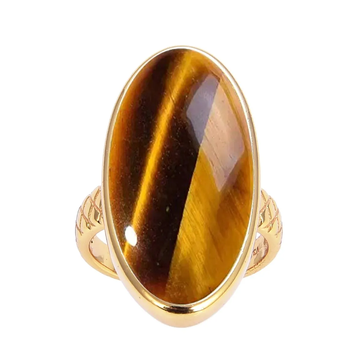 Gold Over Sterling Silver Tiger Eye Vintage Ring sold by Zulily