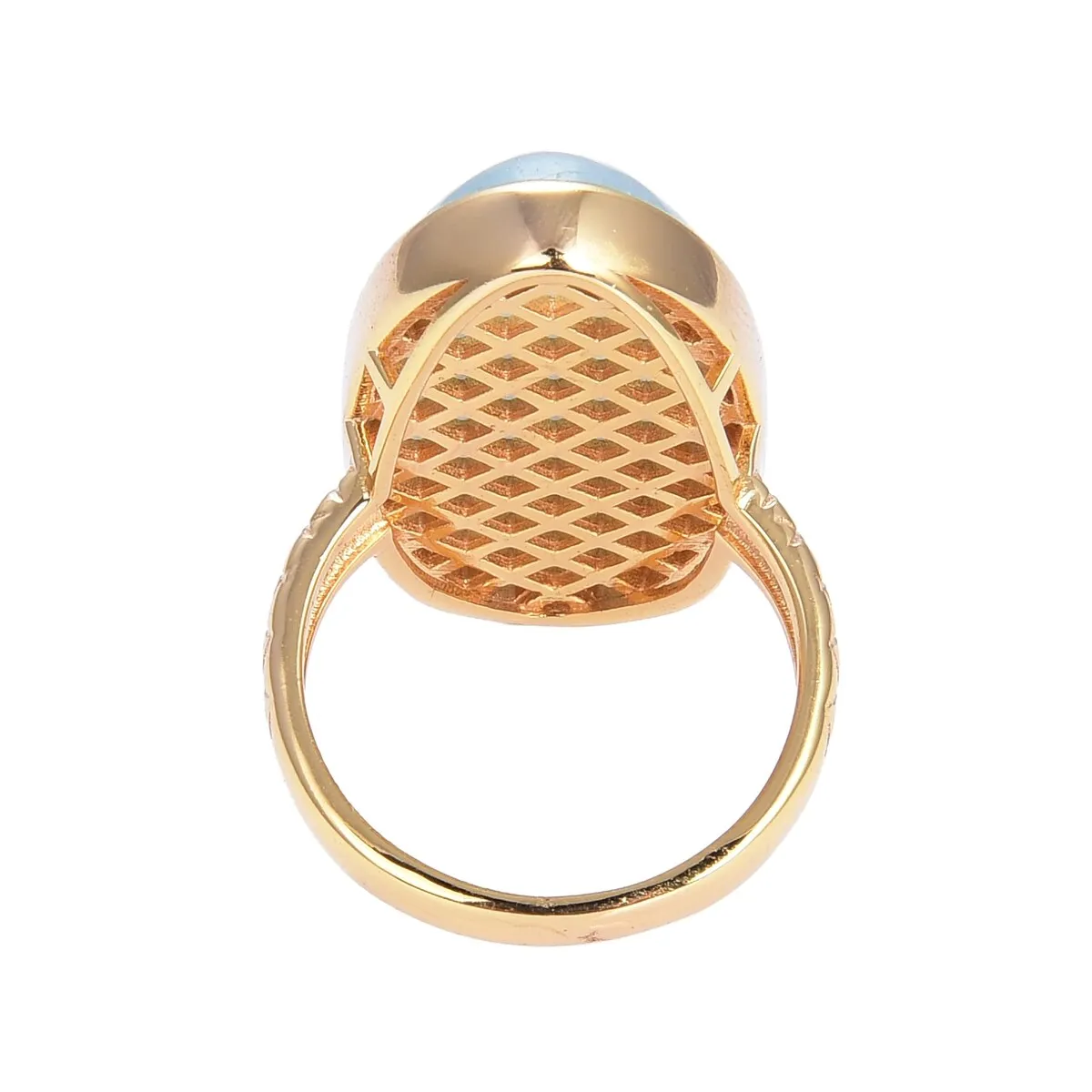 Gold Over Sterling Silver Oval Aquamarine Vintage Ring sold by Zulily product image thumbnail 3