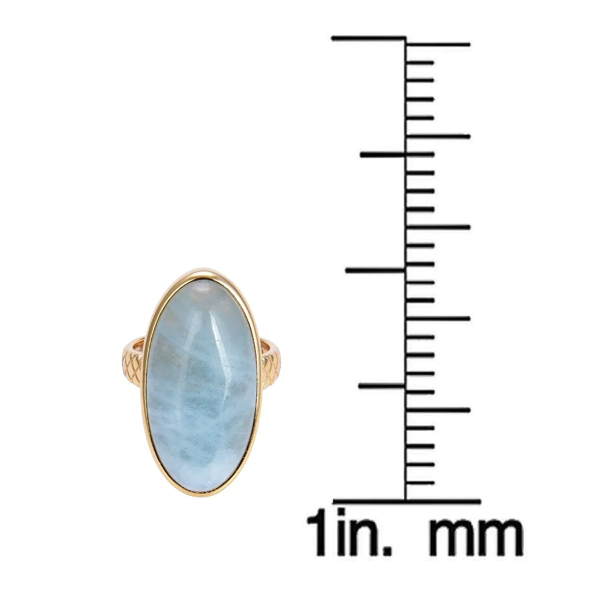 Gold Over Sterling Silver Oval Aquamarine Vintage Ring sold by Zulily product image thumbnail 4