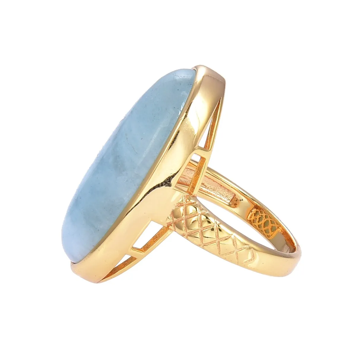 Gold Over Sterling Silver Oval Aquamarine Vintage Ring sold by Zulily product image thumbnail 2