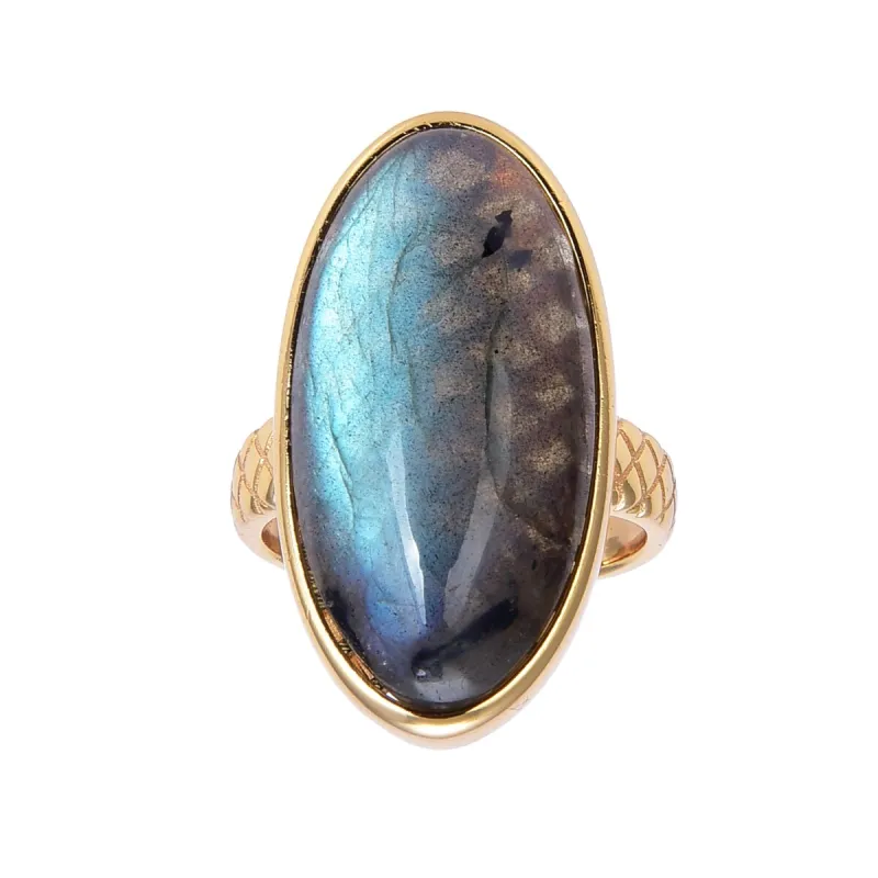 Gold Over Sterling Silver Labradorite Vintage Ring sold by Zulily