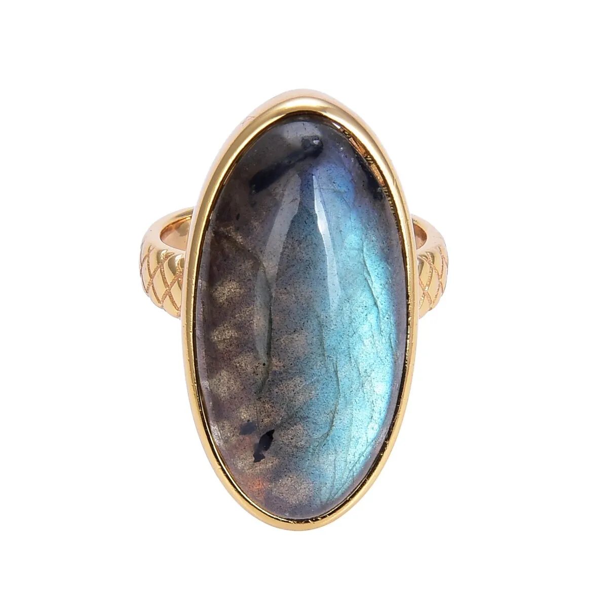 Gold Over Sterling Silver Labradorite Vintage Ring sold by Zulily product image thumbnail 5