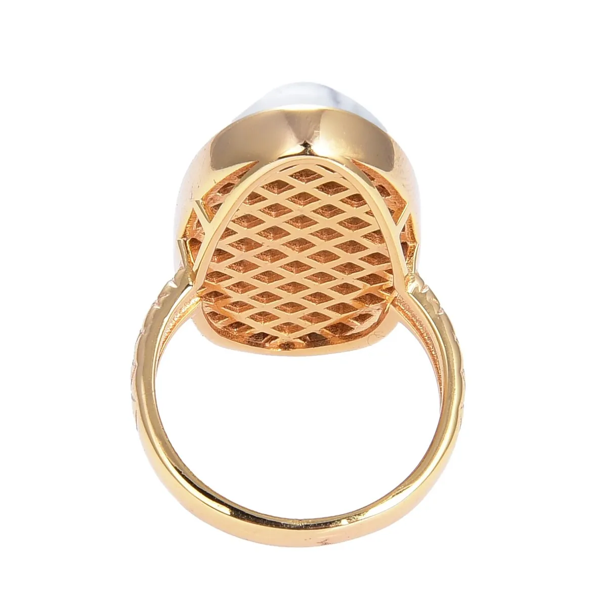 Gold Over Sterling Silver Oval Shape Howlite Vintage Ring sold by Zulily product image thumbnail 3