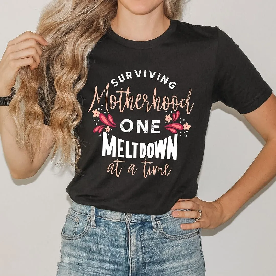 Surviving Motherhood Colorful Short Sleeve Crewnneck Tee sold by Zulily product image thumbnail 3