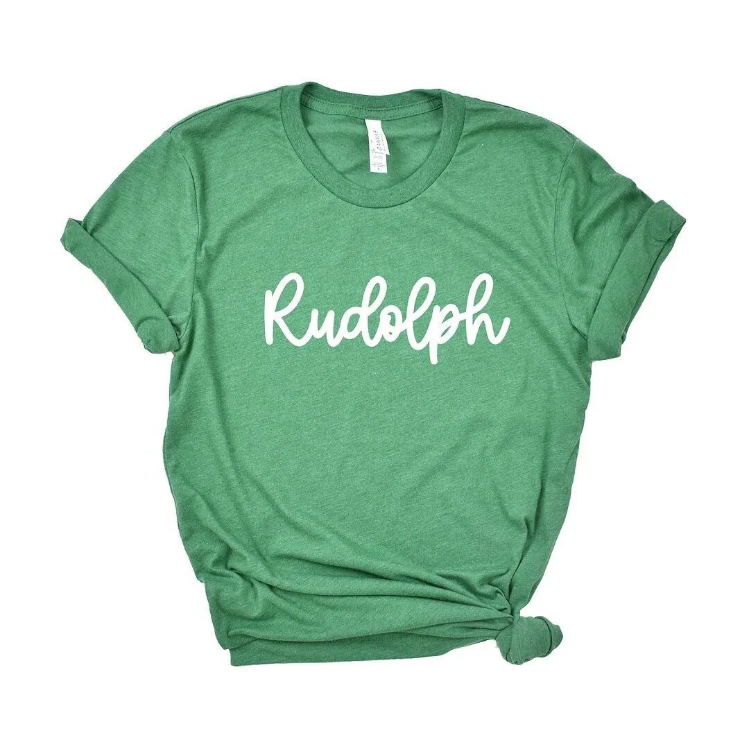 Rudolph Bold Cursive Short Sleeve Crewnneck Tee sold by Zulily product image thumbnail 2
