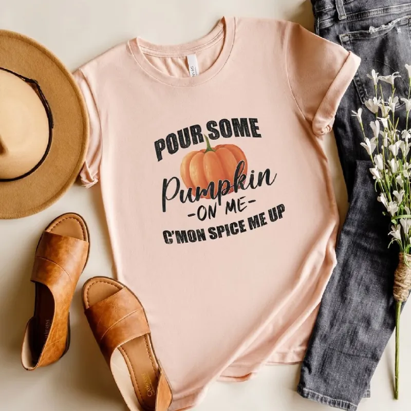 Pour Some Pumpkin Short Sleeve Crewnneck Tee sold by Zulily
