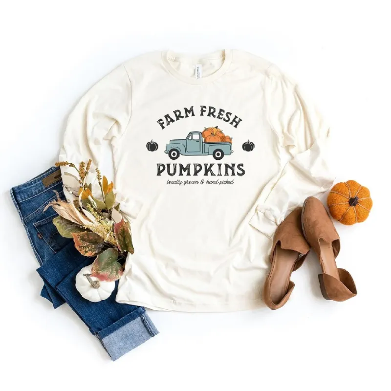 Farm Fresh Pumpkins Truck Long Sleeve Tee sold by Zulily