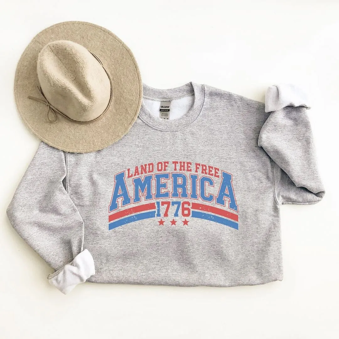 Land of the Free America Curved Graphic Sweatshirt sold by Zulily