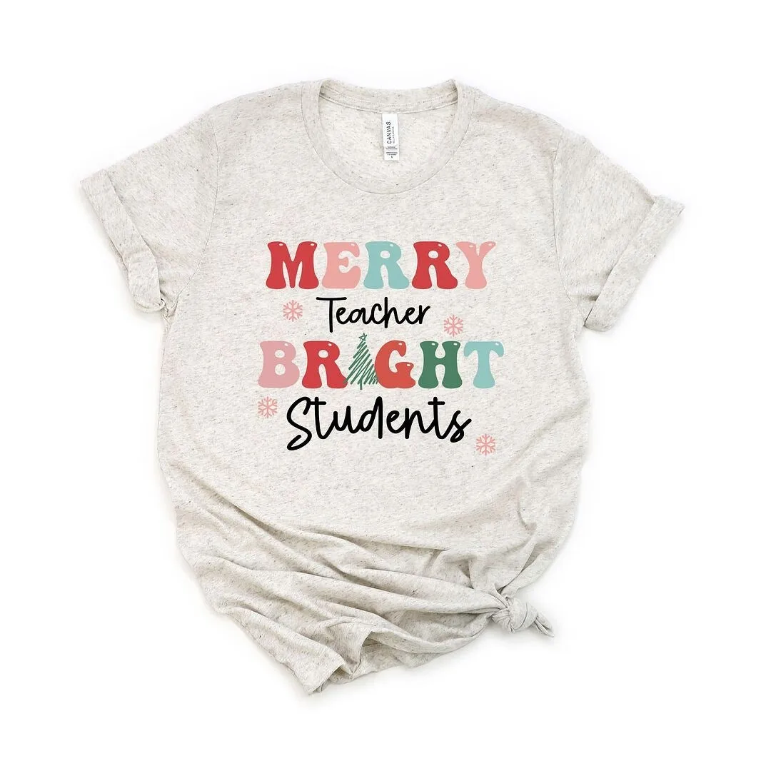 Merry Teacher Bright Students Short Sleeve Crewnneck Tee sold by Zulily product image thumbnail 2
