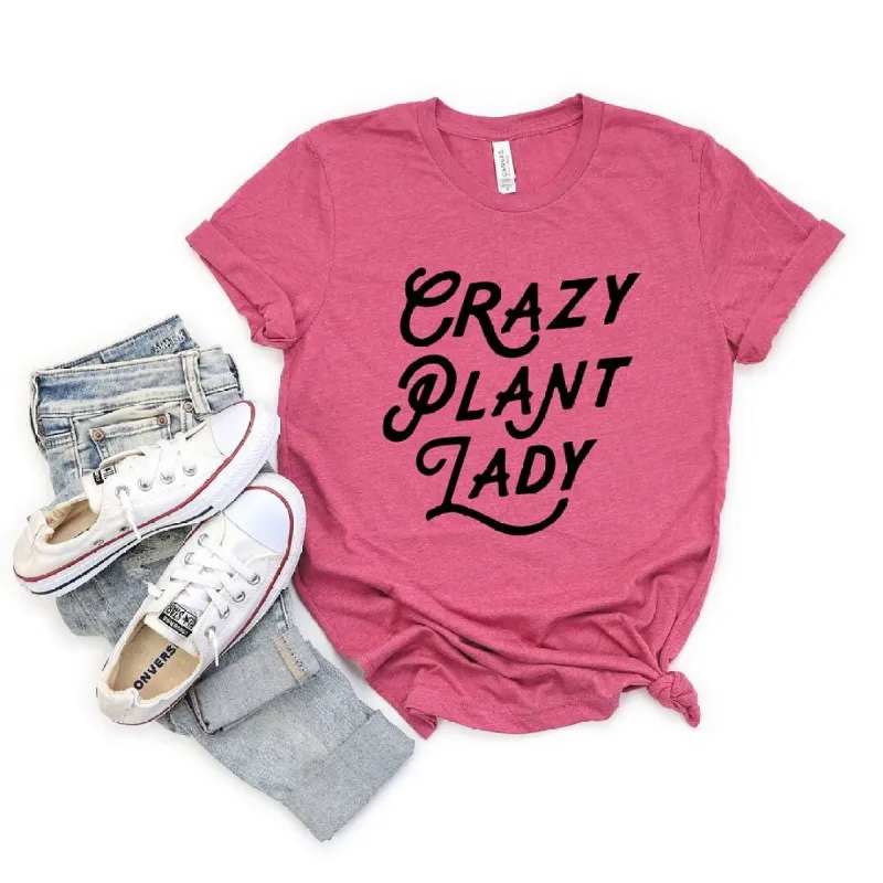 Crazy Plant Lady Cursive Short Sleeve Crewnneck Tee sold by Zulily