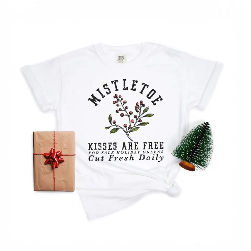 Mistletoe Kisses Are Free Garment Dyed Tee sold by Zulily