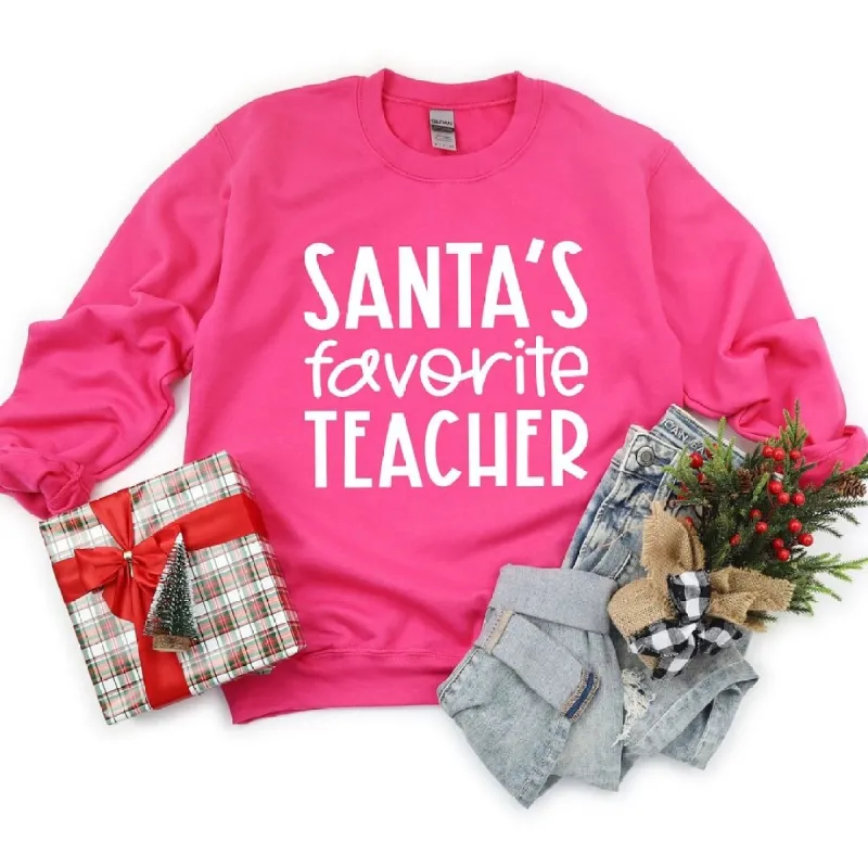Santa's Favorite Teacher Graphic Sweatshirt sold by Zulily