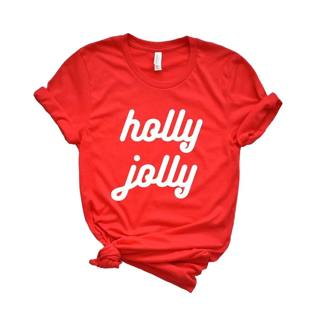 Holly Jolly Bold Cursive Short Sleeve Crewnneck Tee sold by Zulily product image thumbnail 2