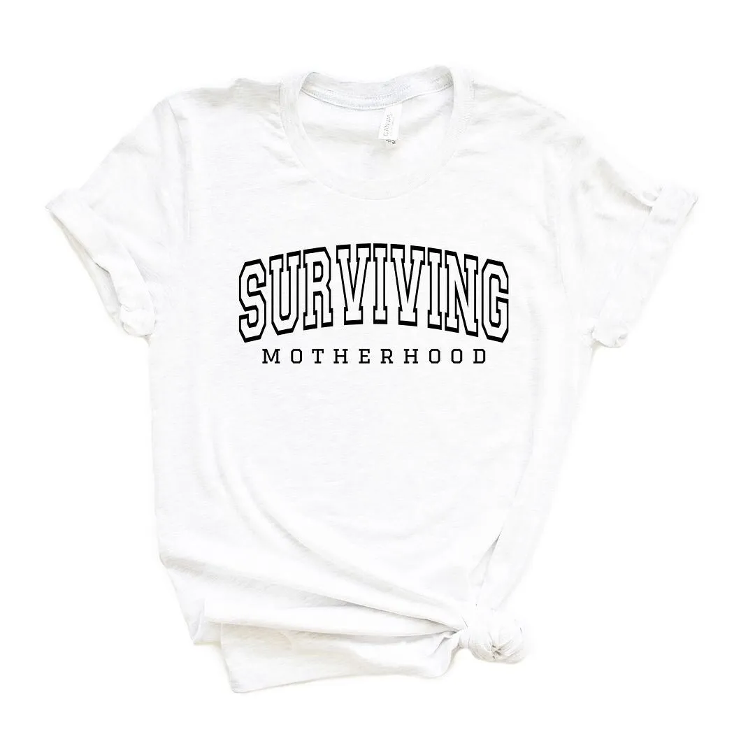 Varsity Surviving Motherhood Short Sleeve Crewnneck Tee sold by Zulily product image thumbnail 2