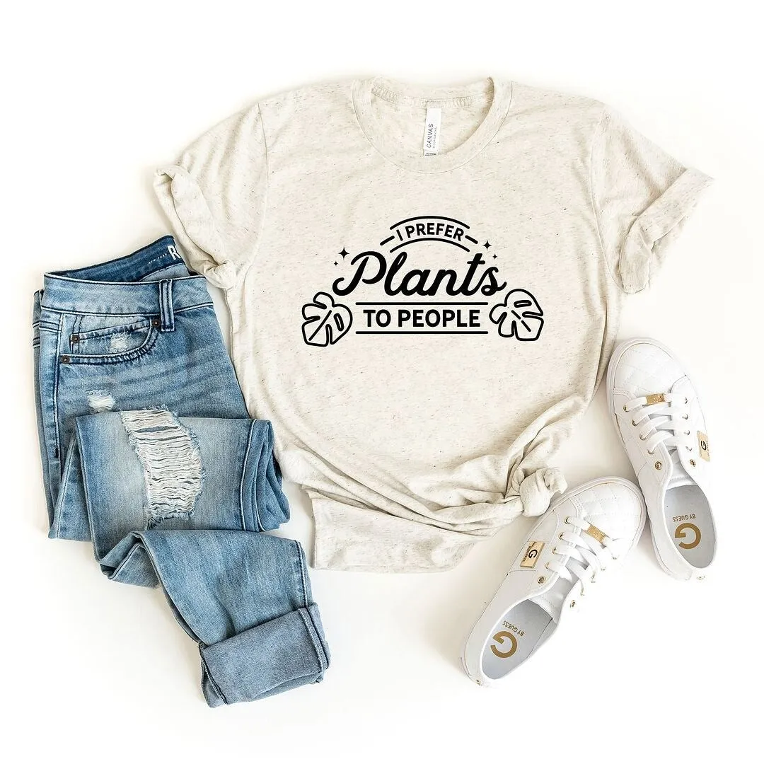 I Prefer Plants to People Short Sleeve Crewnneck Tee sold by Zulily