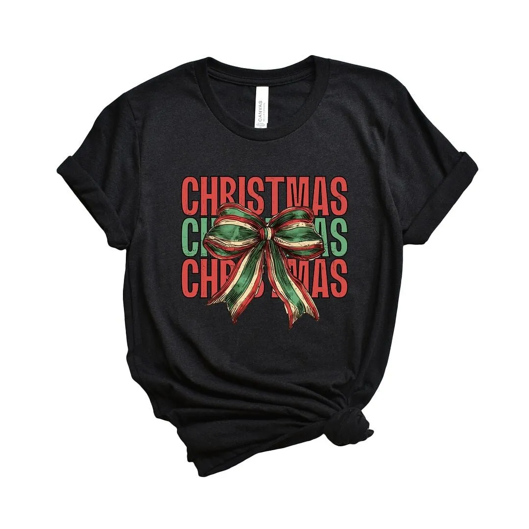 Coquette Christmas Stacked Short Sleeve Crewnneck Tee sold by Zulily product image thumbnail 2
