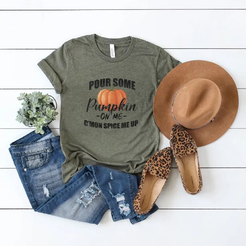 Pour Some Pumpkin Short Sleeve Crewnneck Tee sold by Zulily