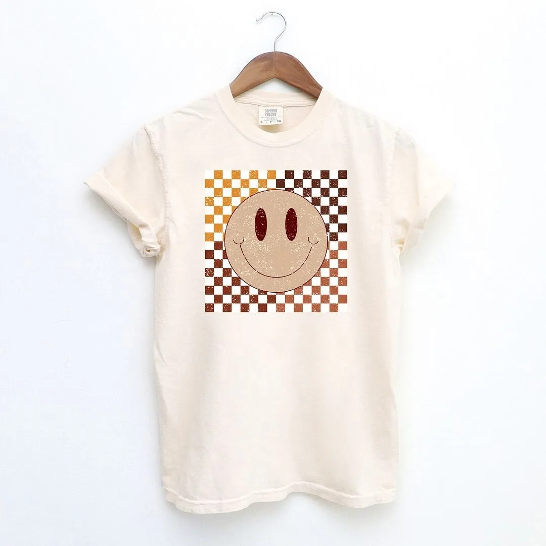Fall Checkered Smiley Garment Dyed Tee sold by Zulily product image thumbnail 2