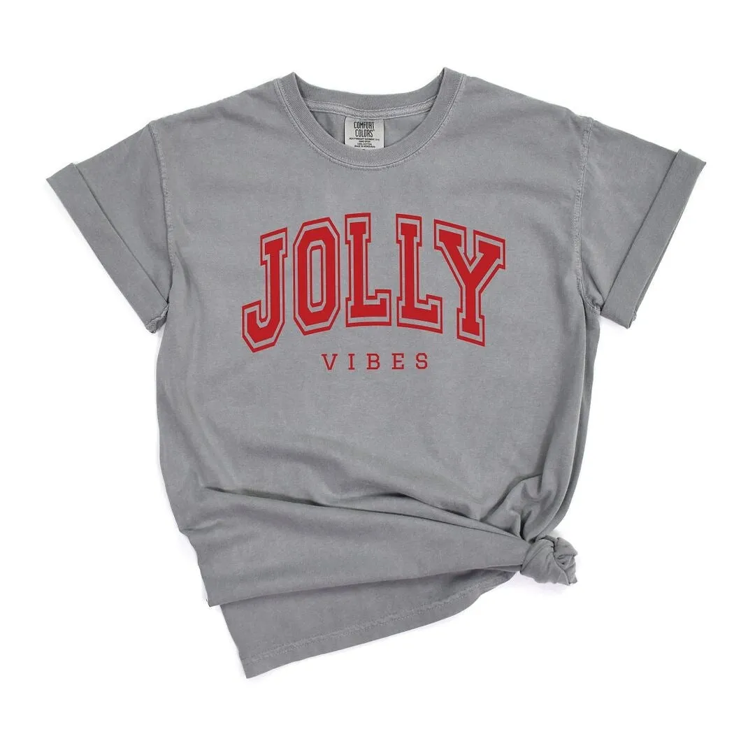 Jolly Vibes Varsity Thick Outline Garment Dyed Tee sold by Zulily product image thumbnail 2