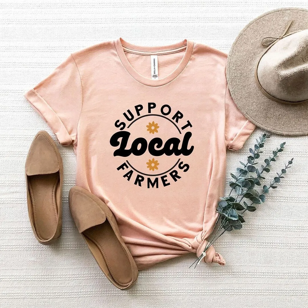 Support Local Farmers Flowers Short Sleeve Crewnneck Tee sold by Zulily