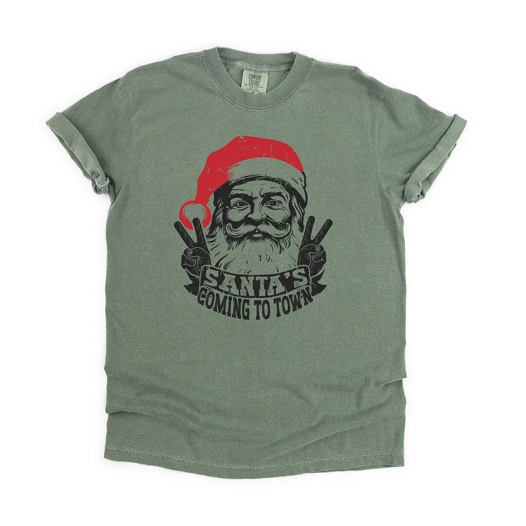 Santa's Coming to Town Peace Garment Dyed Tee sold by Zulily product image thumbnail 2