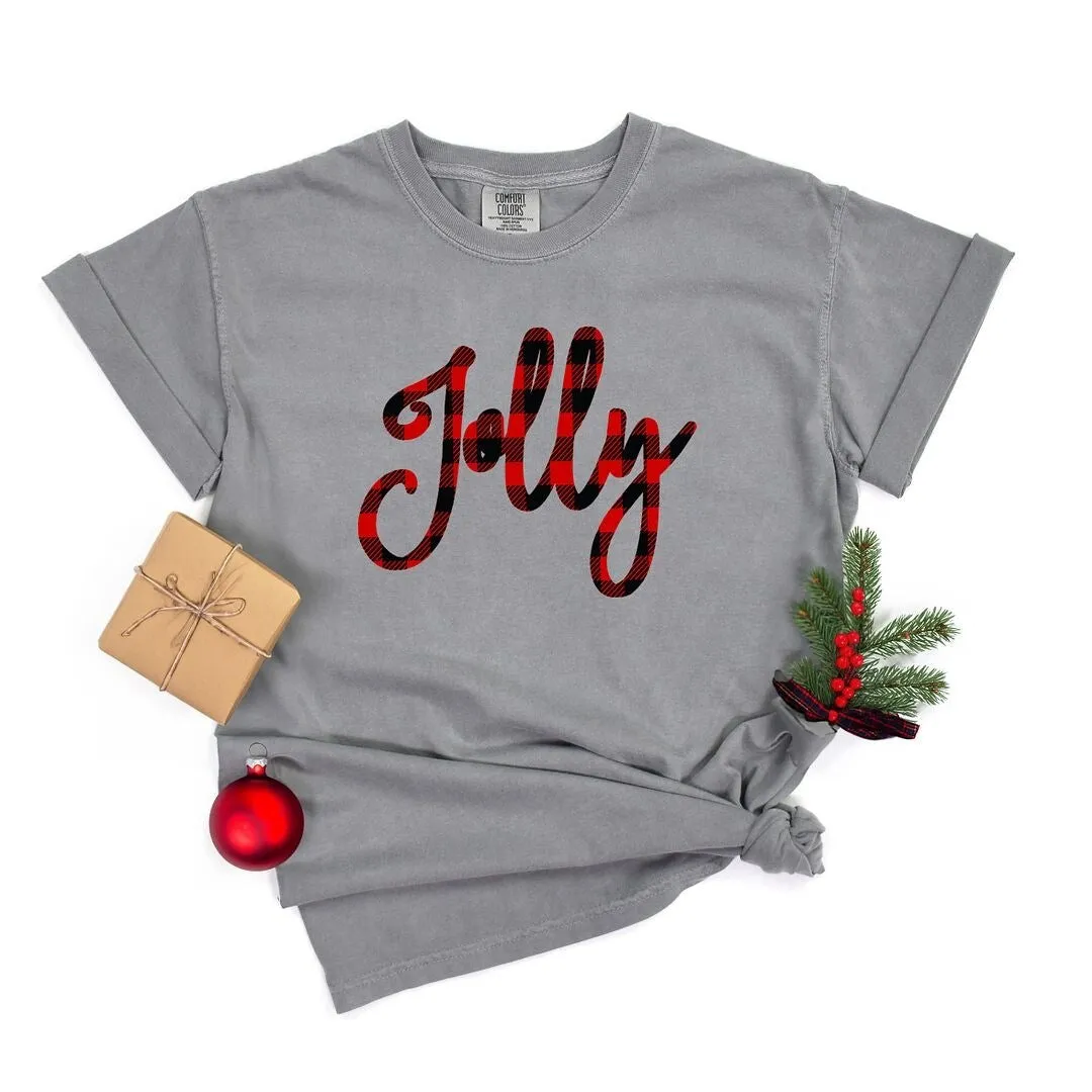 Jolly Plaid Garment Dyed Tee sold by Zulily