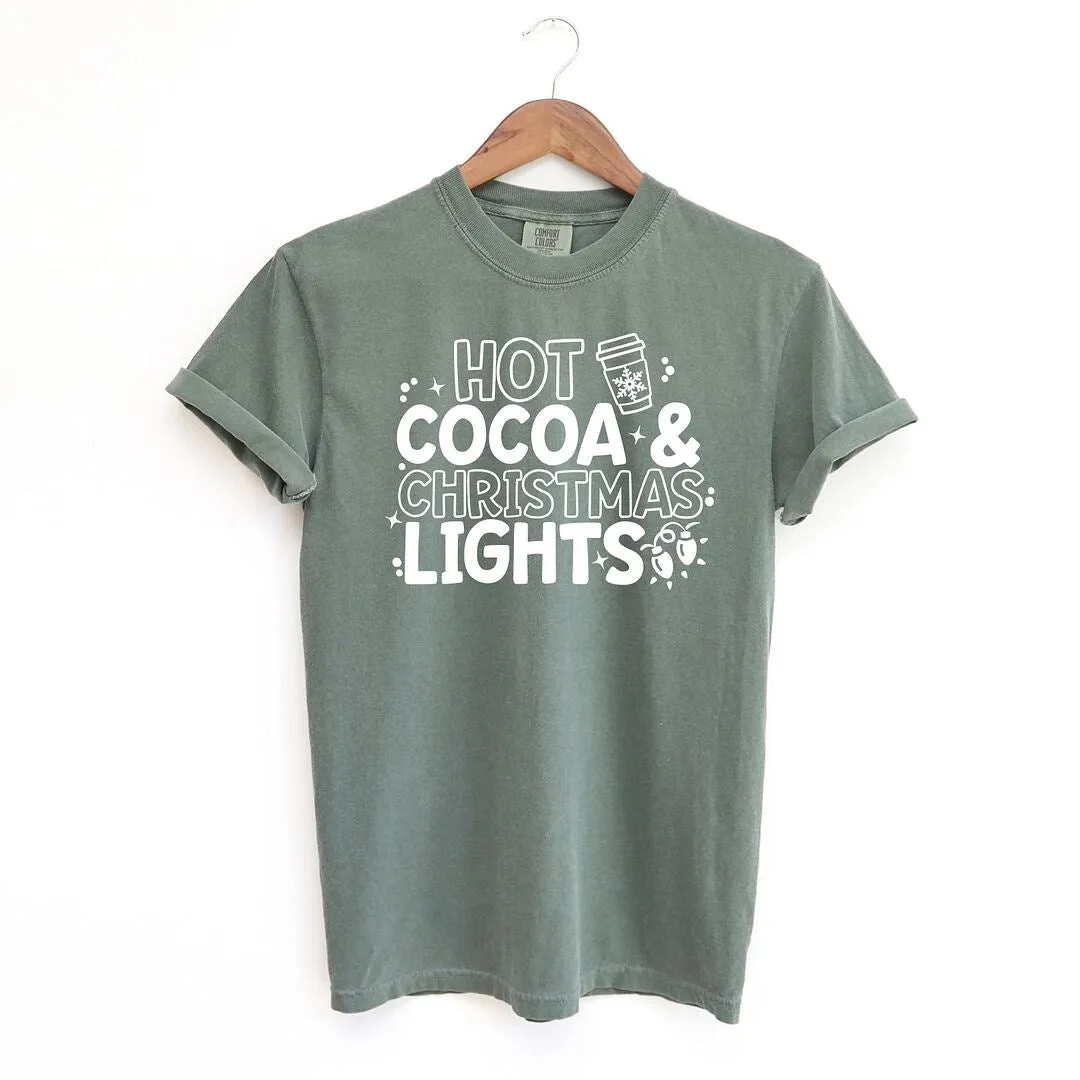 Hot Cocoa and Christmas Lights Garment Dyed Tee sold by Zulily product image thumbnail 2