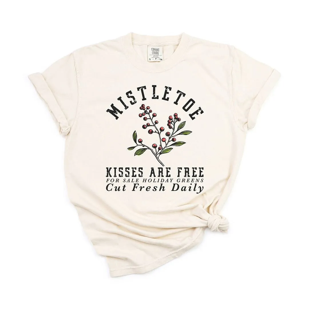 Mistletoe Kisses Are Free Garment Dyed Tee sold by Zulily product image thumbnail 2