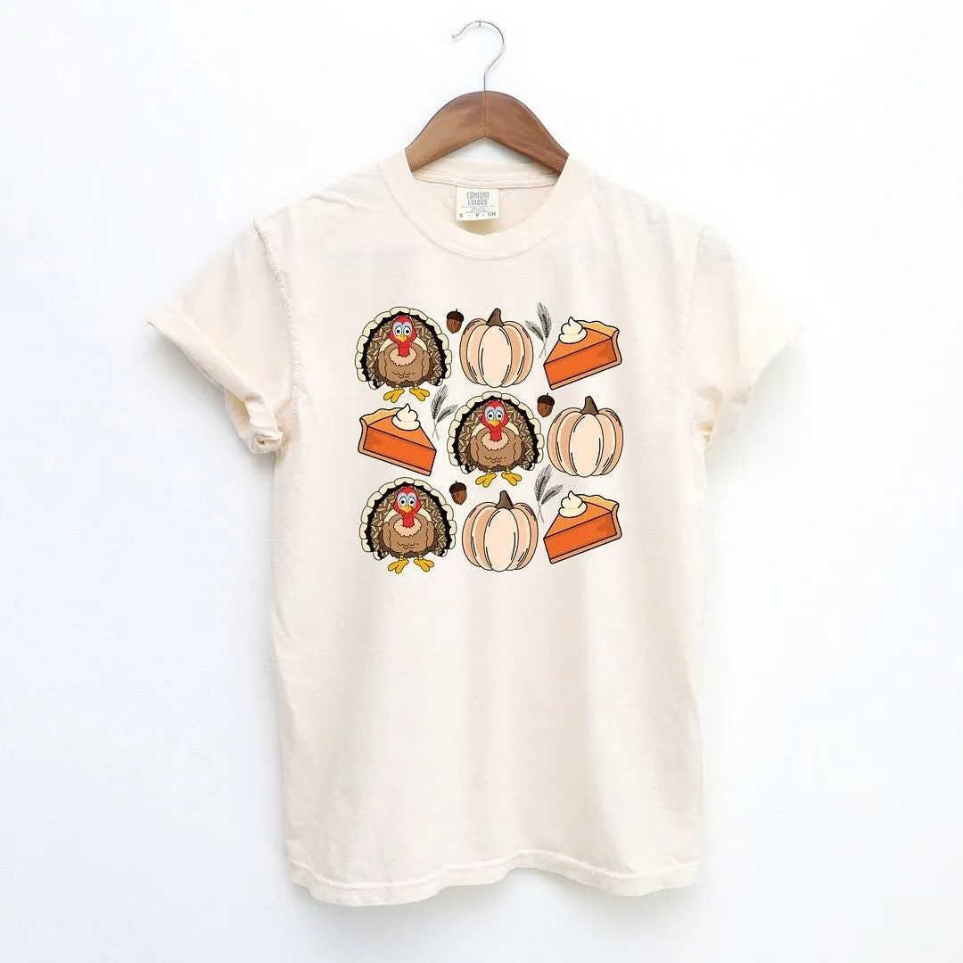 Turkey Pumpkin Pie Grid Garment Dyed Tee sold by Zulily product image thumbnail 2