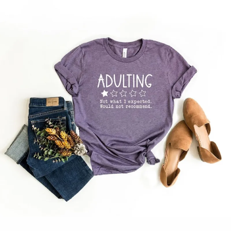 Adulting One Star Review Short Sleeve Crewnneck Tee sold by Zulily