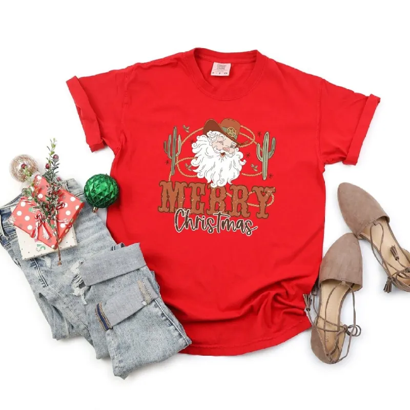 Cactus Western Santa Garment Dyed Tee sold by Zulily