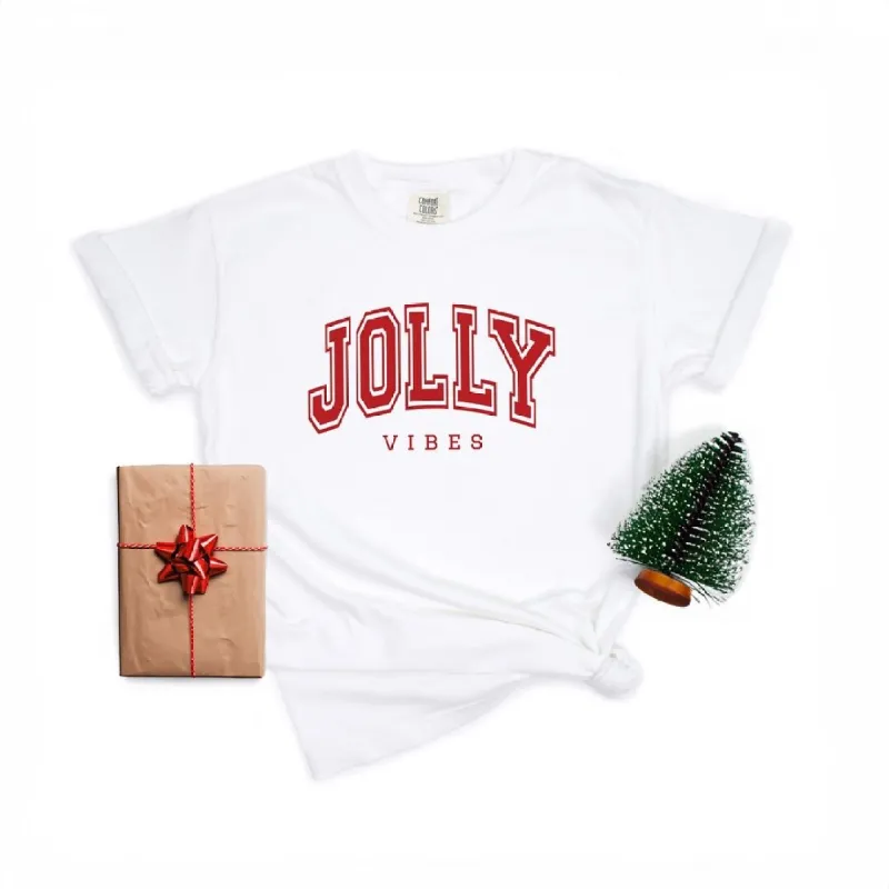 Jolly Vibes Varsity Thick Outline Garment Dyed Tee sold by Zulily