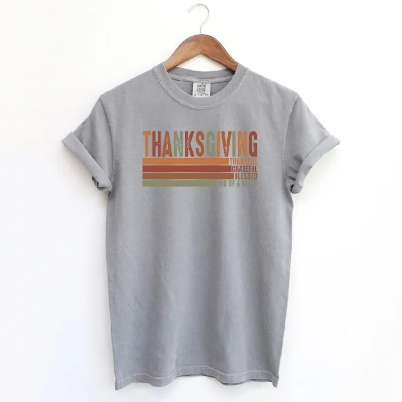 Thanksgiving Stripe Distressed Garment Dyed Tee sold by Zulily