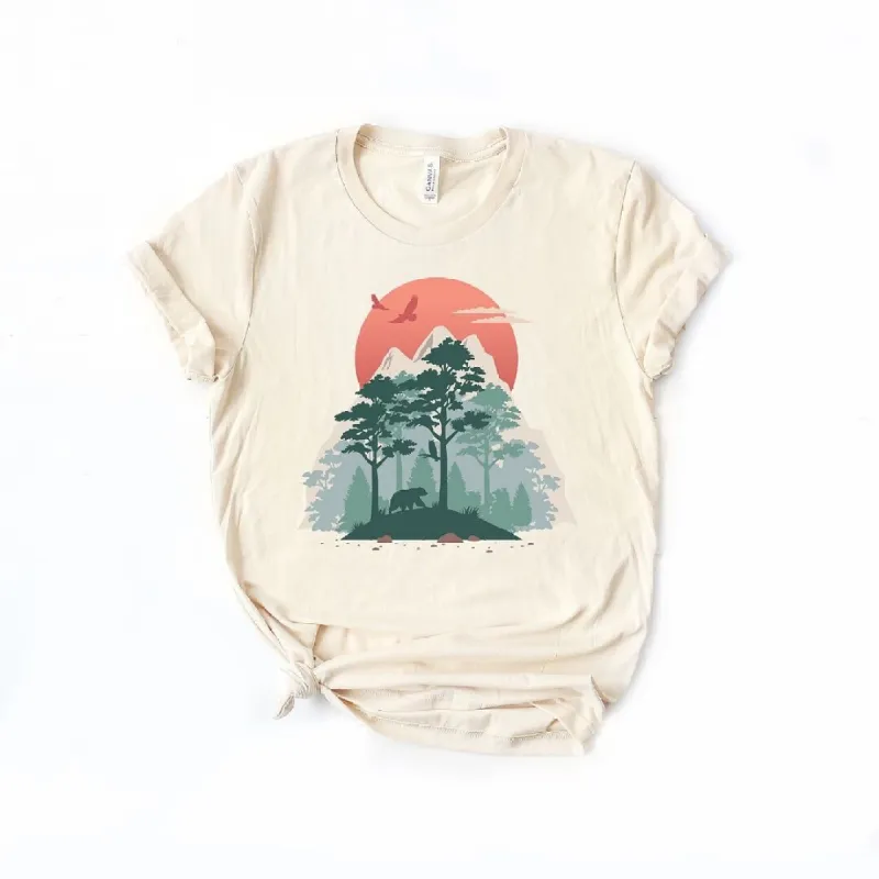 Bear in Forest Short Sleeve Crewnneck Tee sold by Zulily