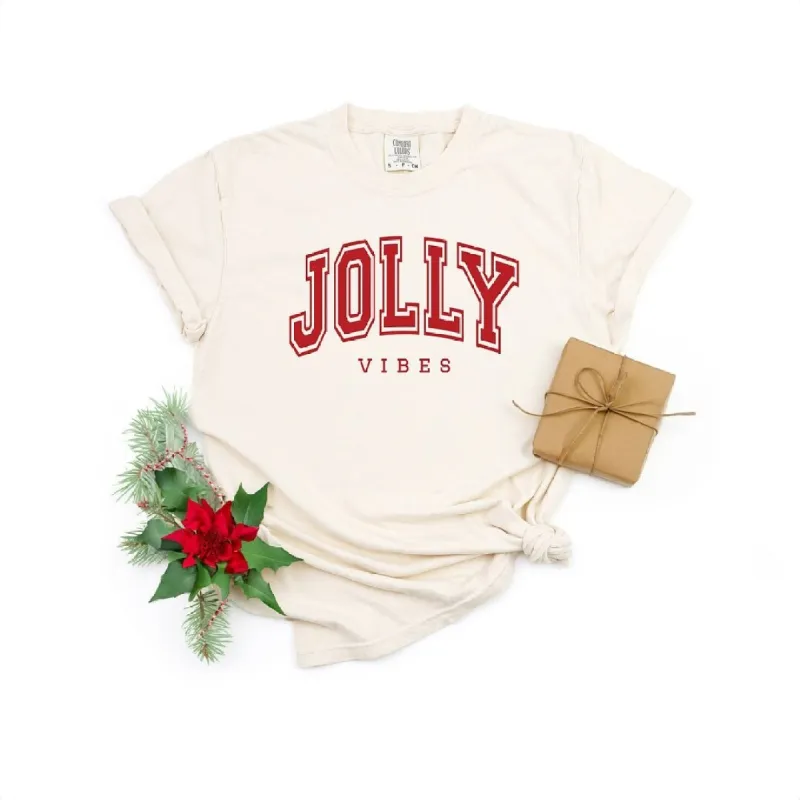 Jolly Vibes Varsity Thick Outline Garment Dyed Tee sold by Zulily