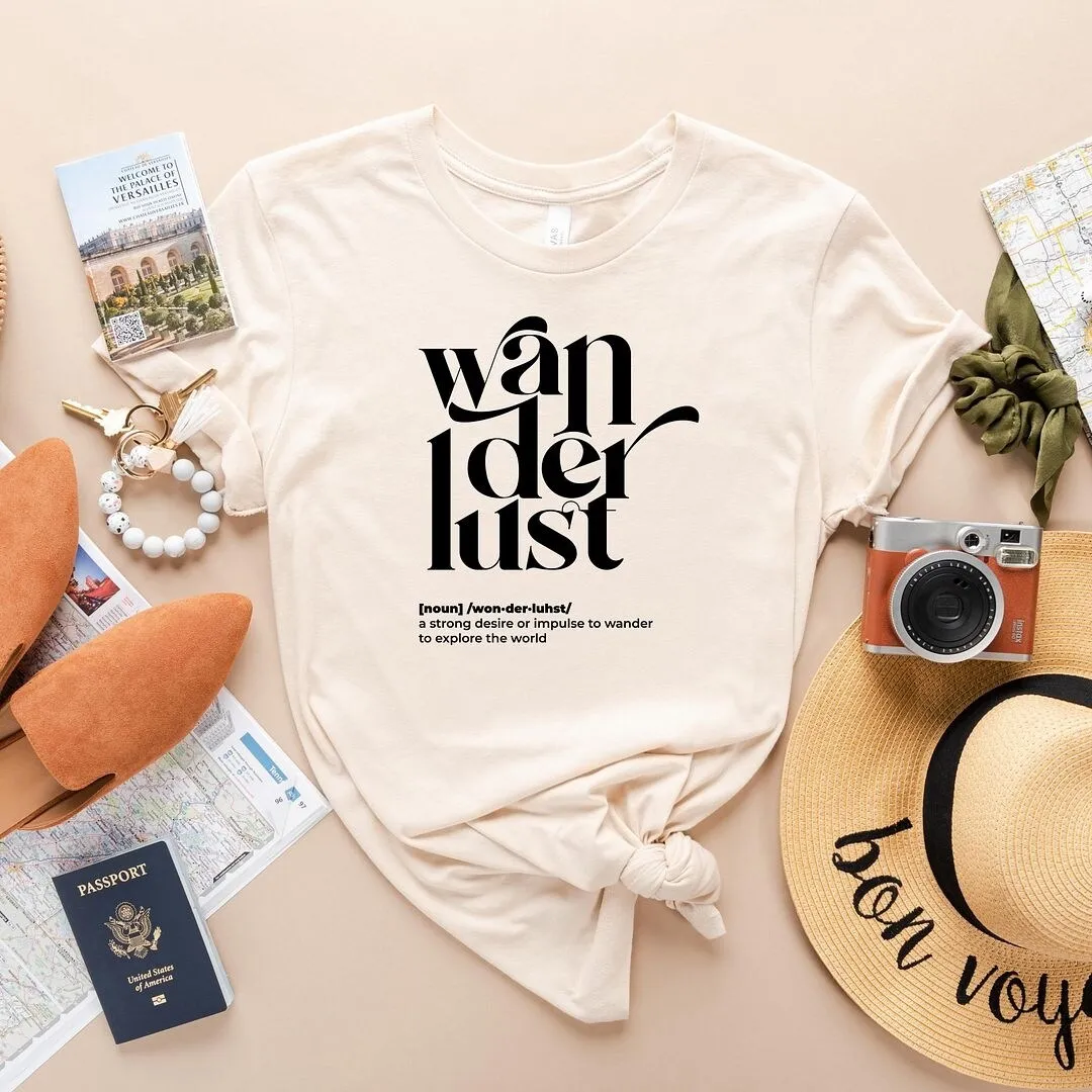 Wanderlust Definition Short Sleeve Crewnneck Tee sold by Zulily