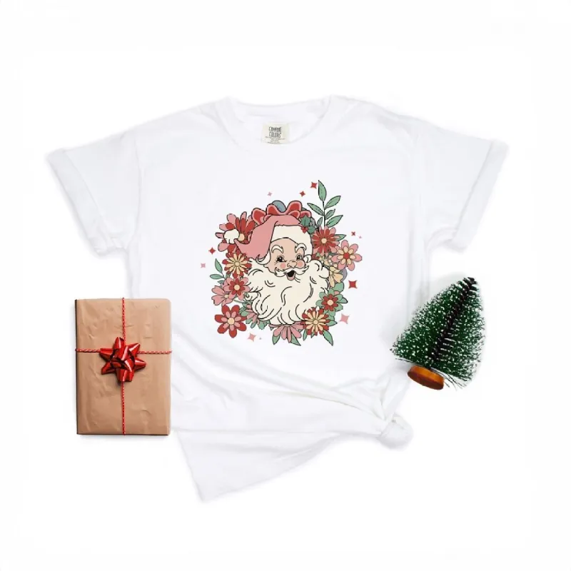 Floral Santa Garment Dyed Tee sold by Zulily